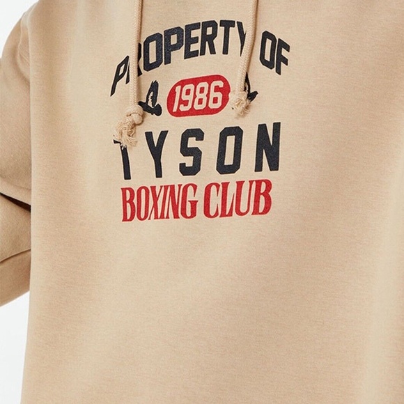 New PacSun x Mike Tyson Boxing Club Hoodie Men’s Sz Medium Cream/Black/Red *RARE - Picture 3 of 5